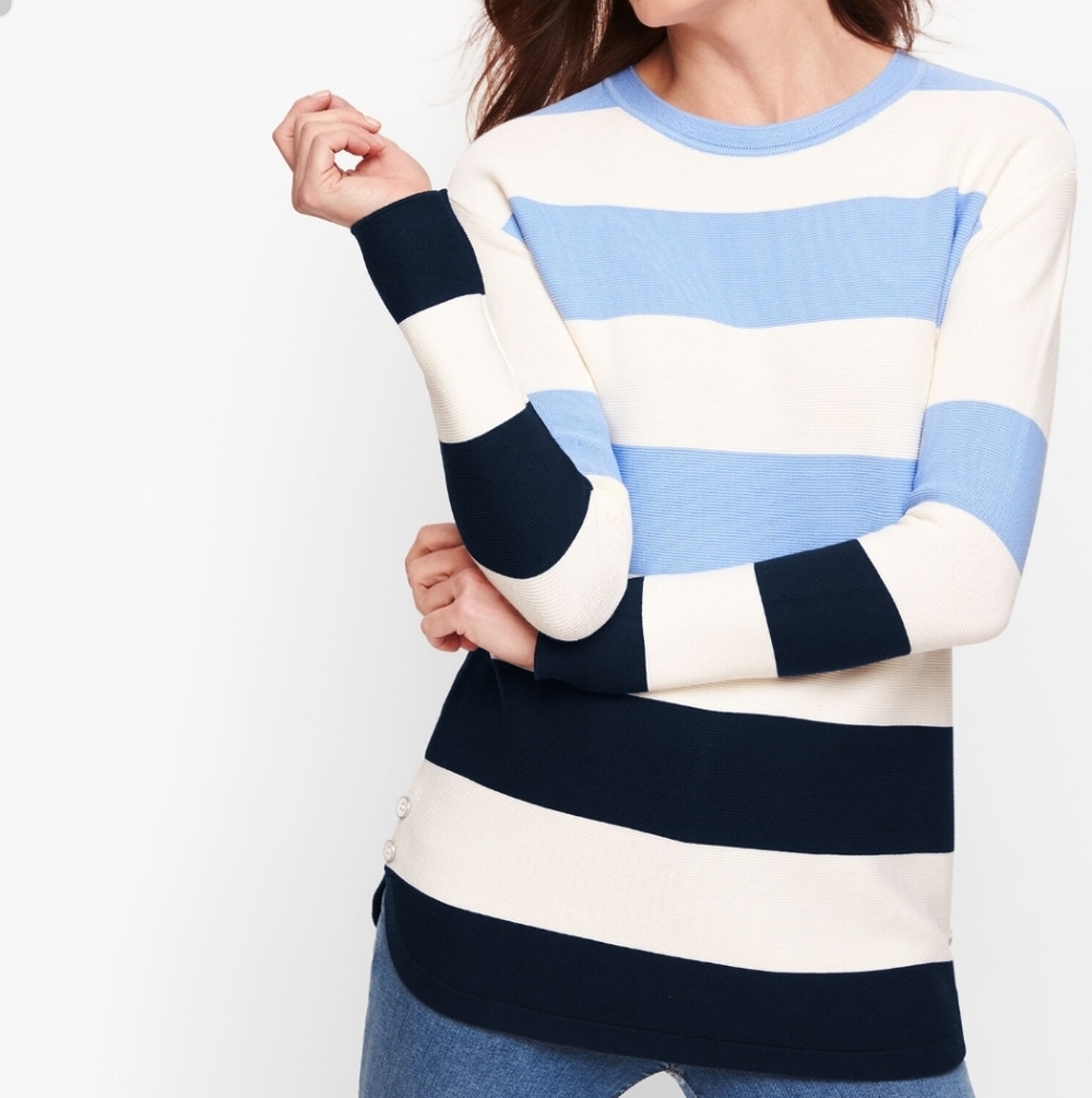 Talbots Rugby Striped Knit Sweater Size X